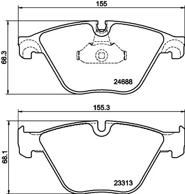 Brake Pad Set, disc brake - 8DB 355 015-261 HELLA