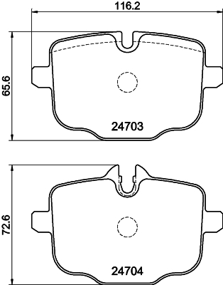 Brake Pad Set, disc brake - 8DB 355 014-361 HELLA