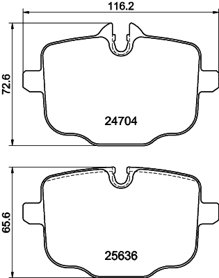 Brake Pad Set, disc brake - 8DB 355 024-921 HELLA