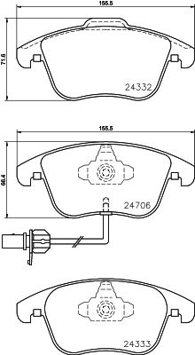 Brake Pad Set, disc brake - 8DB 355 013-861 HELLA