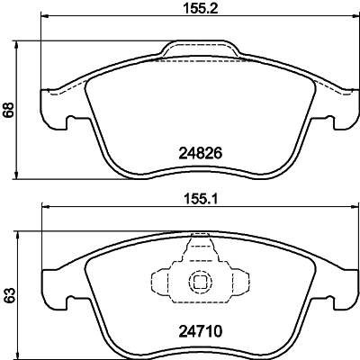 Brake Pad Set, disc brake - 8DB 355 014-591 HELLA