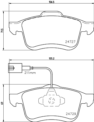 Brake Pad Set, disc brake - 8DB 355 024-691 HELLA