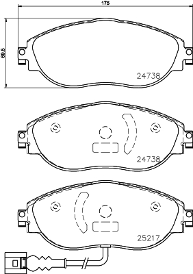 Brake Pad Set, disc brake - 8DB 355 021-971 HELLA