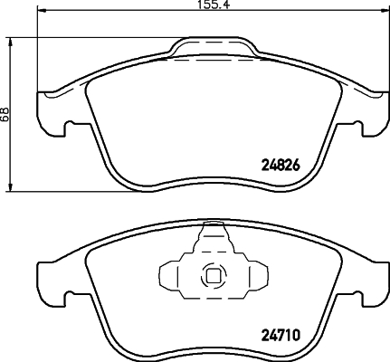 Brake Pad Set, disc brake - 8DB 355 015-041 HELLA