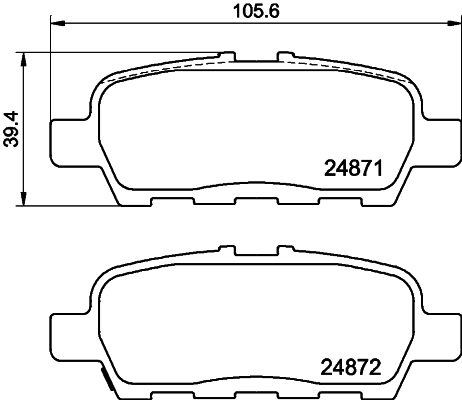Brake Pad Set, disc brake - 8DB 355 014-561 HELLA
