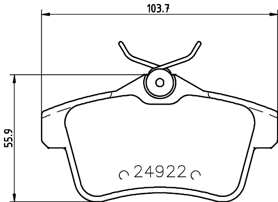 Brake Pad Set, disc brake - 8DB 355 014-531 HELLA