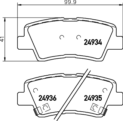 Brake Pad Set, disc brake - 8DB 355 014-571 HELLA