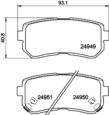 Brake Pad Set, disc brake - 8DB 355 014-911 HELLA