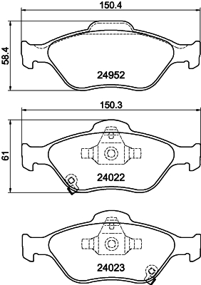 Brake Pad Set, disc brake - 8DB 355 025-321 HELLA