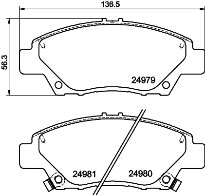 Brake Pad Set, disc brake - 8DB 355 015-001 HELLA