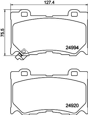Brake Pad Set, disc brake - 8DB 355 015-411 HELLA
