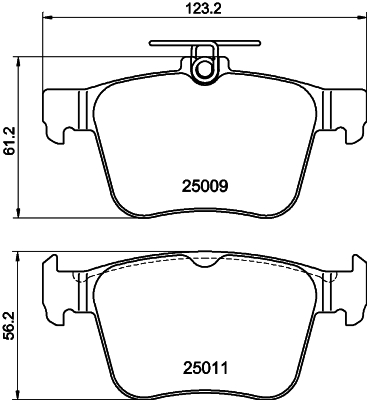 Brake Pad Set, disc brake - 8DB 355 020-261 HELLA