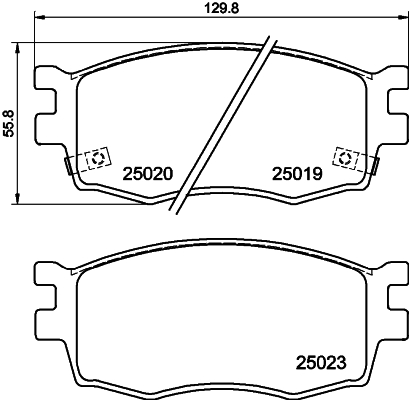 Brake Pad Set, disc brake - 8DB 355 014-921 HELLA