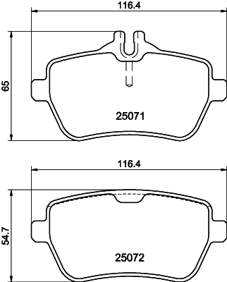 Brake Pad Set, disc brake - 8DB 355 020-471 HELLA