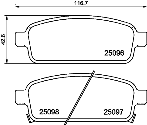 Brake Pad Set, disc brake - 8DB 355 024-861 HELLA