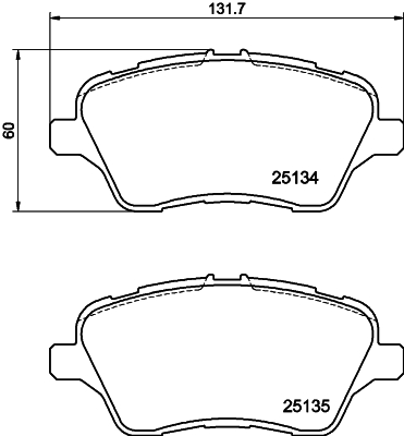 Brake Pad Set, disc brake - 8DB 355 020-621 HELLA