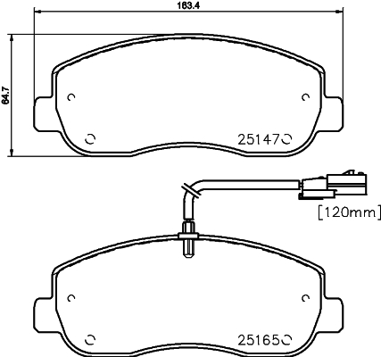 Brake Pad Set, disc brake - 8DB 355 015-291 HELLA