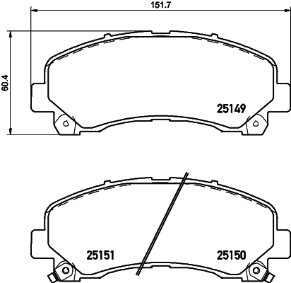 Brake Pad Set, disc brake - 8DB 355 020-171 HELLA