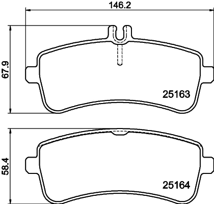 Brake Pad Set, disc brake - 8DB 355 021-521 HELLA