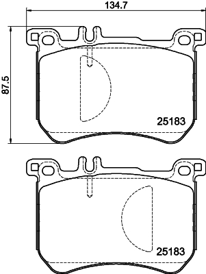 Brake Pad Set, disc brake - 8DB 355 020-491 HELLA