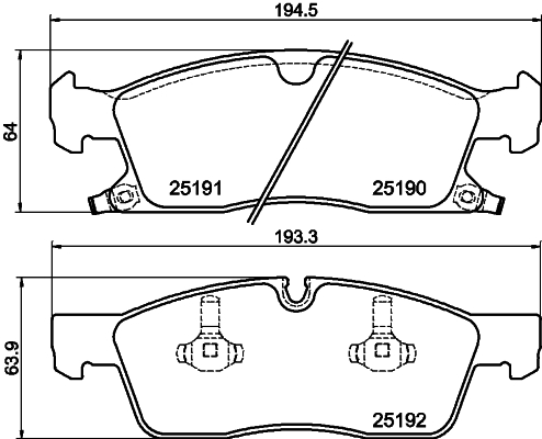 Brake Pad Set, disc brake - 8DB 355 019-621 HELLA