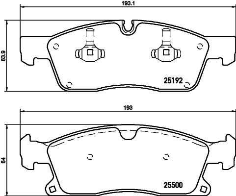 Brake Pad Set, disc brake - 8DB 355 019-701 HELLA