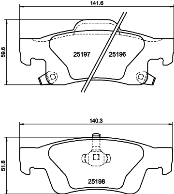 Brake Pad Set, disc brake - 8DB 355 040-031 HELLA