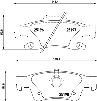 Brake Pad Set, disc brake - 8DB 355 020-351 HELLA