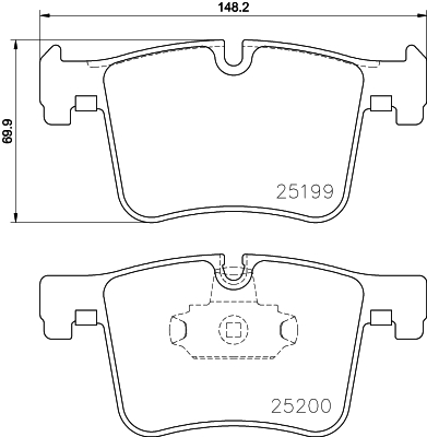 Brake Pad Set, disc brake - 8DB 355 015-781 HELLA
