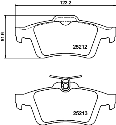 Brake Pad Set, disc brake - 8DB 355 015-761 HELLA