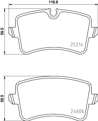 Brake Pad Set, disc brake - 8DB 355 016-011 HELLA
