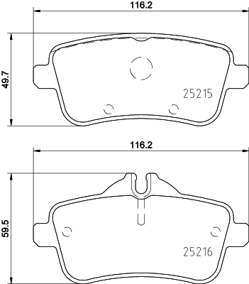 Brake Pad Set, disc brake - 8DB 355 020-161 HELLA