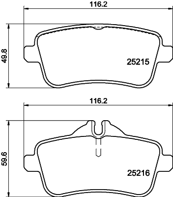 Brake Pad Set, disc brake - 8DB 355 019-741 HELLA