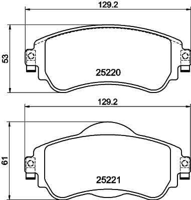 Brake Pad Set, disc brake - 8DB 355 015-931 HELLA