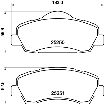 Brake Pad Set, disc brake - 8DB 355 040-561 HELLA