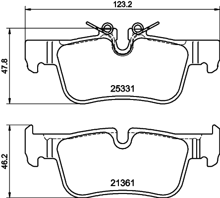 Brake Pad Set, disc brake - 8DB 355 021-681 HELLA