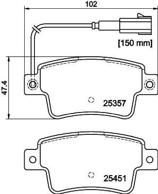 Brake Pad Set, disc brake - 8DB 355 019-801 HELLA