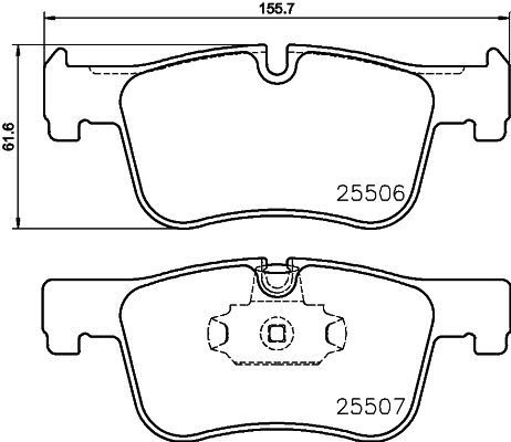 Brake Pad Set, disc brake - 8DB 355 019-771 HELLA