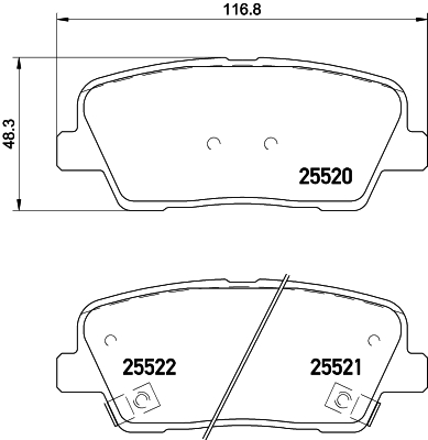 Brake Pad Set, disc brake - 8DB 355 020-101 HELLA