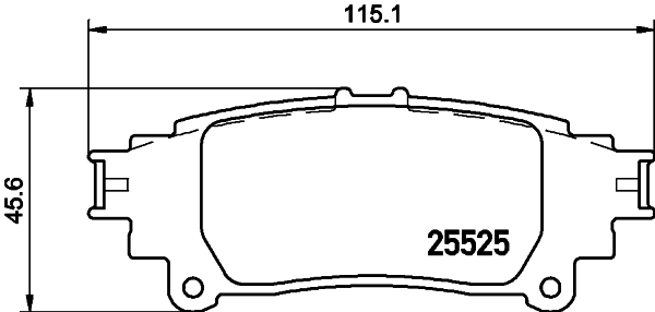 Brake Pad Set, disc brake - 8DB 355 020-001 HELLA