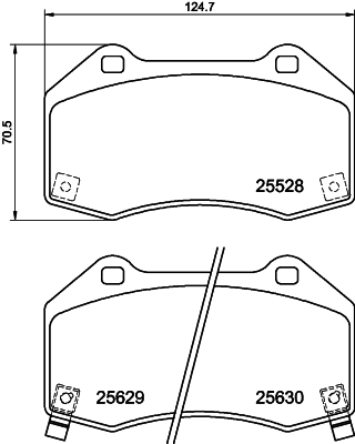 stabdžių trinkelių rinkinys, diskinis stabdys - 8DB 355 025-891 HELLA