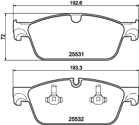 Brake Pad Set, disc brake - 8DB 355 020-141 HELLA