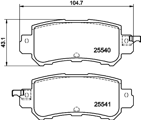 Brake Pad Set, disc brake - 8DB 355 020-151 HELLA