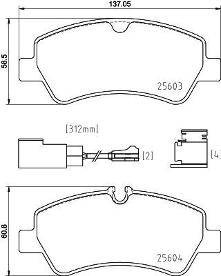 Kit pastiglie freno, Freno a disco - 8DB 355 025-161 HELLA