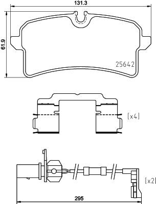 Brake Pad Set, disc brake - 8DB 355 025-291 HELLA
