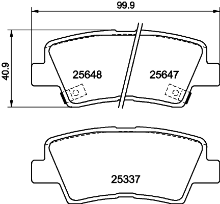 Brake Pad Set, disc brake - 8DB 355 020-371 HELLA