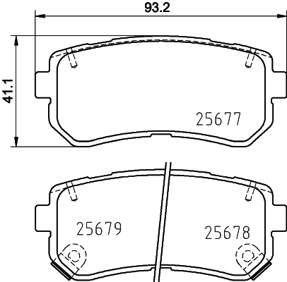 stabdžių trinkelių rinkinys, diskinis stabdys - 8DB 355 020-851 HELLA
