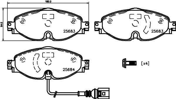 Brake Pad Set, disc brake - 8DB 355 020-191 HELLA