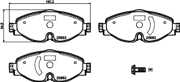 Brake Pad Set, disc brake - 8DB 355 023-171 HELLA