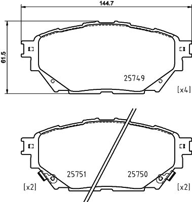 Brake Pad Set, disc brake - 8DB 355 039-471 HELLA